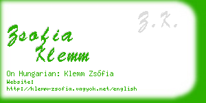 zsofia klemm business card