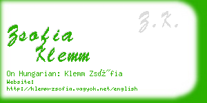 zsofia klemm business card